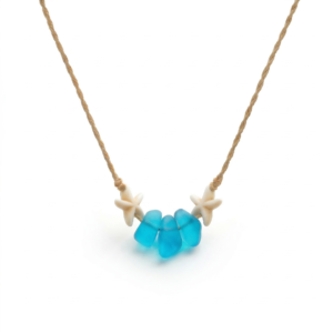 Sea glass rope necklace