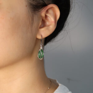 Alternative view of Sea glass wire warp earrings gold