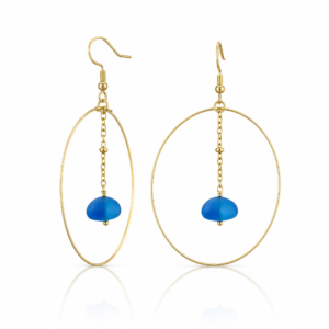 Sea glass earring002 SLIVER