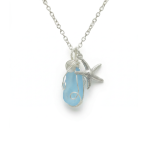 sea glass necklace gold
